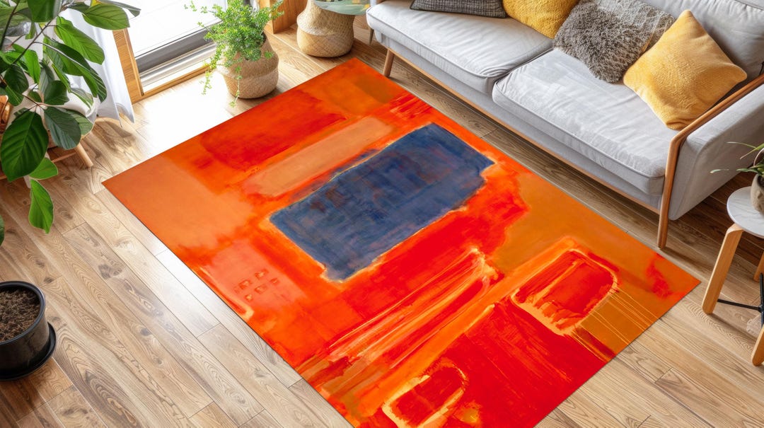 Rothko Rug Mark Rothko Art Rug | Abstract Bamboo Area Rug, Modern Decor - Etsy