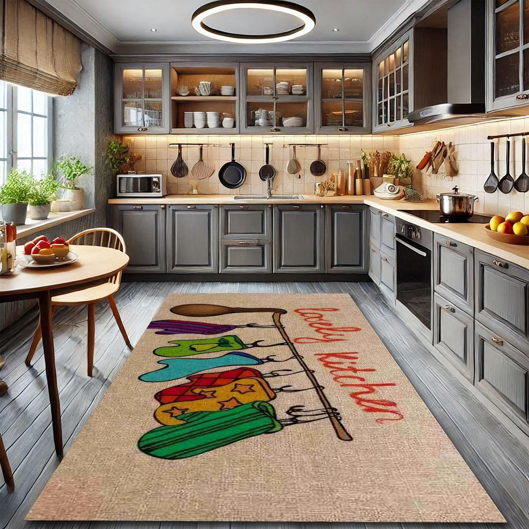 Decorative Special Design Modern Machine Washable Bamboo Rug, Digital ...