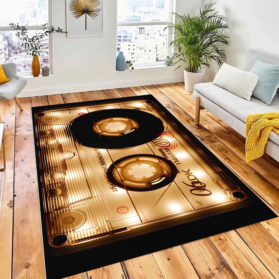 Retro Audio Cassette Rug: Modern Music Lover Gift - Etsy