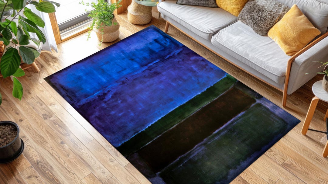 Mark Rothko Style Rug: Abstract Bamboo Area Rug - Etsy