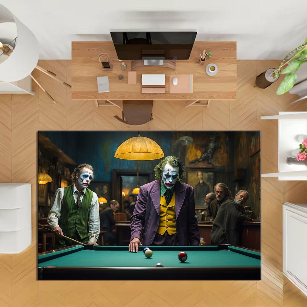 Jokers Billiard Rug: Modern Teen Room Decor, Movie Character Art - Etsy
