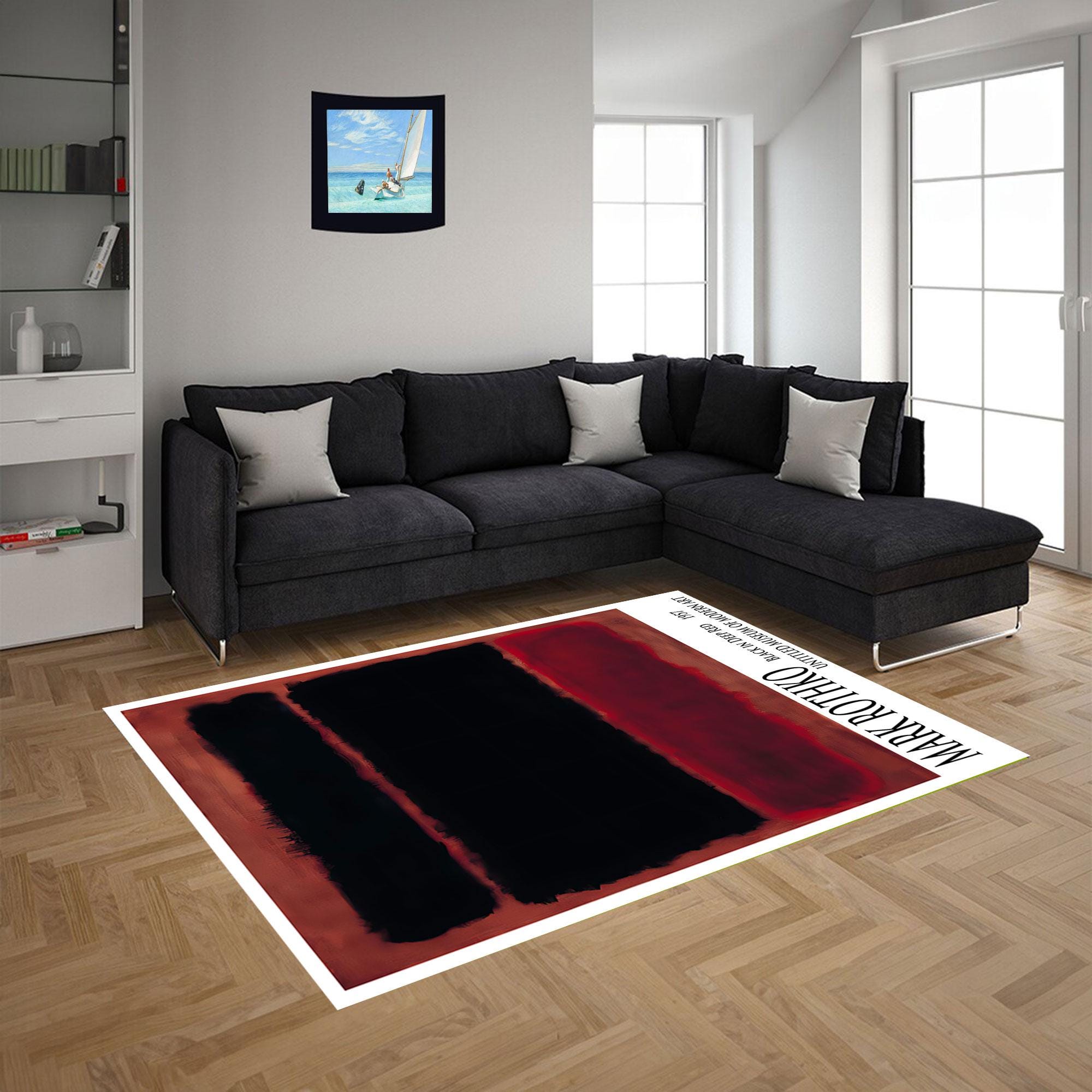 Mark Rothko Rug: Abstract Art, Bamboo Fiber, Living Room Decor - Etsy