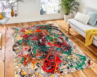 ヴィンテージトルコキリムラグ：赤黒幾何学模様、洗える、滑り止め付き