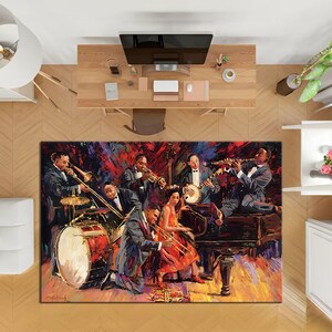 Jazz Music Artistic Patterned Rug,Saxophone Rug,Jazz Musicians Picture Rug,Area Rug,African Rug,Modern Decor Rug,Outdoor Rug,Home Decor Rug