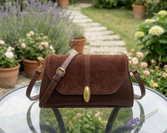 Bolso bandolera minimalista de piel sintética, pequeño bolso de hombro vegano, bolso retro para mujer para el día a día, bolso de mano con correa ajustable, regalo para viajes.