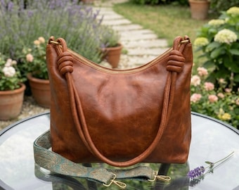 Bolso de hombro de piel sintética suave para mujer, bolso hobo holgado, bolso baguette marrón, bolso minimalista para llevar debajo del brazo, bolso de mano para el día a día, bolso de mano moderno con cremallera.