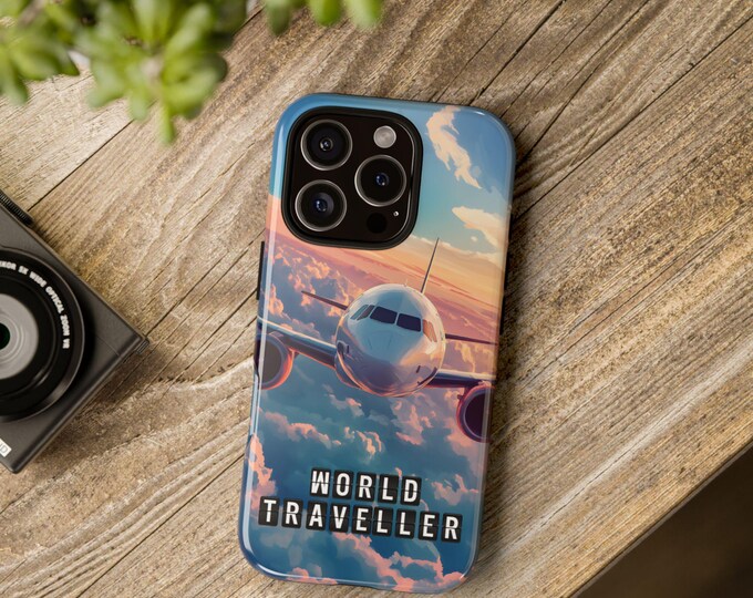 Featured listing image: Aviation Geek World Traveller iPhone Case, Gift for Airplane Lovers