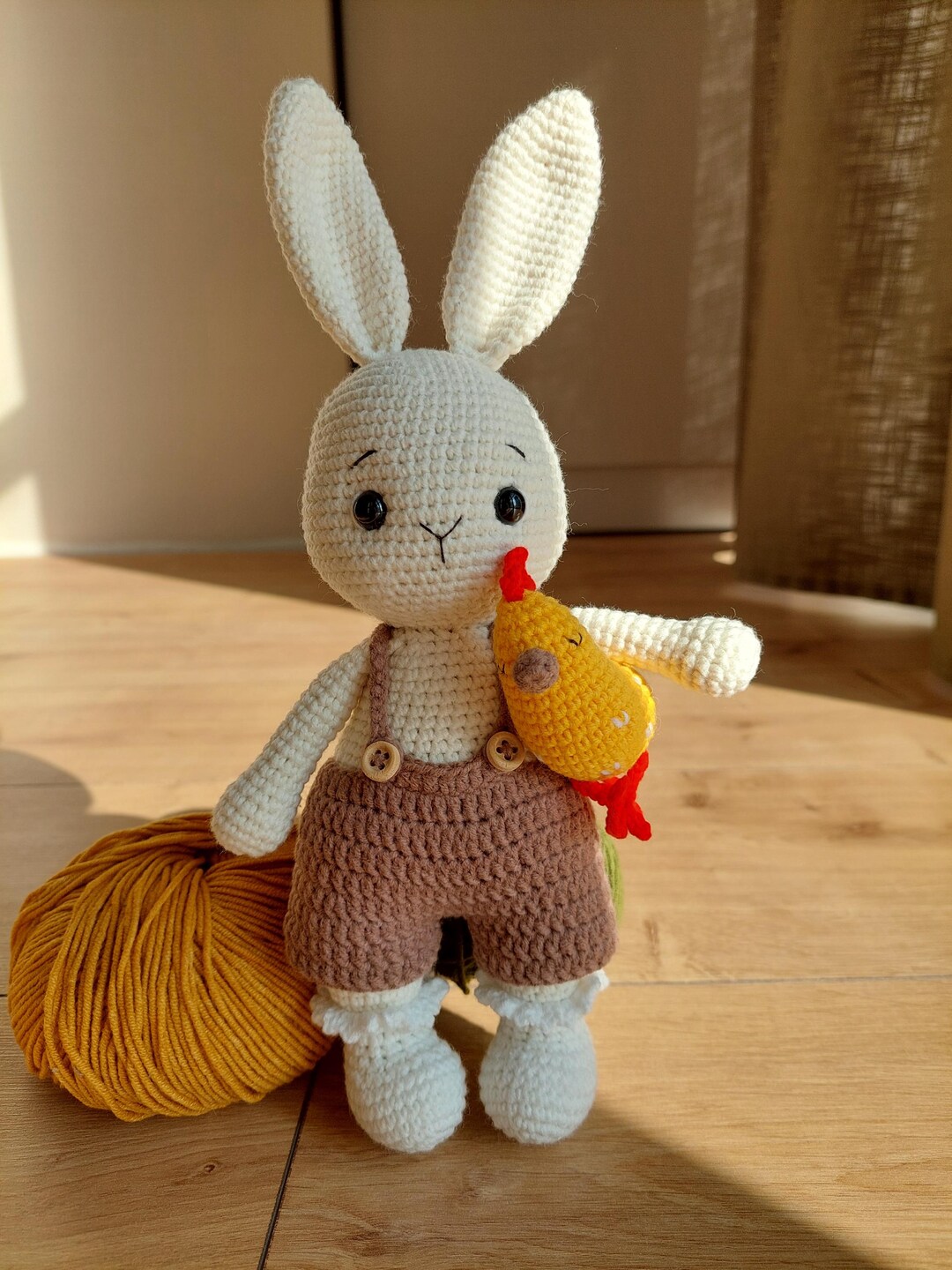 Knitted Bunny, Stuffed Rabbit Plush,organic Baby Toy, Amigurumi Bunny ...