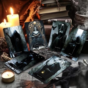 Nightfall Pact Tarot Deck ,78 Tarot Cards , Tarot For Beginners, Divination Cards, Oracle Deck, Spiritual Guidance, Meditation  Divination
