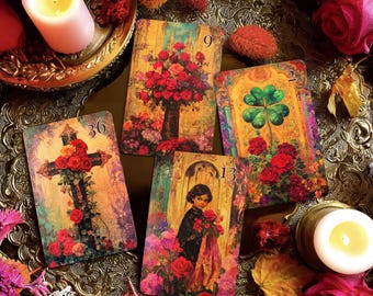 Rococo Rose Lenormand Deck, 36 Lenormand Cards, Unique Tarot Deck, Oracle Cards, Oracle Deck, Classical Lenormand Deck, Colorful Lenormand