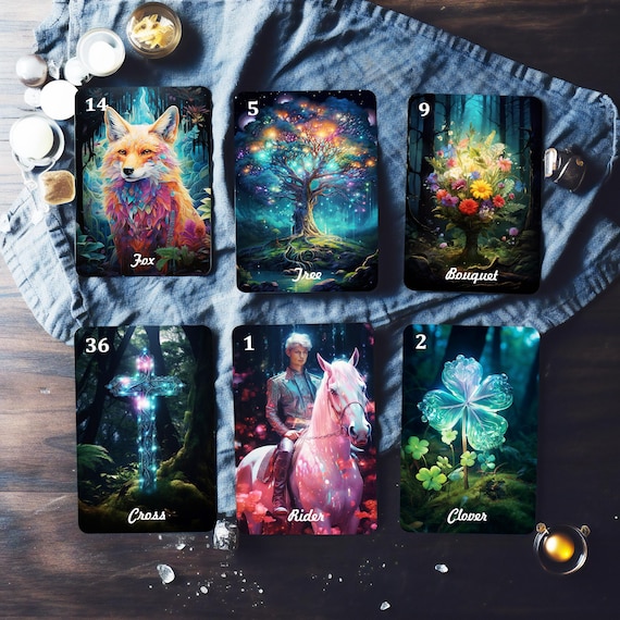 Lenormand card deck, Oracle Cards, Oracle Deck, 36 Cards, Petit Lenormand, Lenormand Deck, Divination Cards, Magic Forest Lenormand Cards