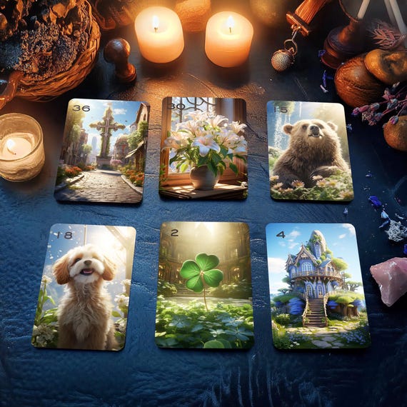 Lenormand card deck, oracle deck, lenormand, tarot deck, lenormand cards, 36 Cards, Divination Cards