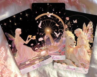 Dreamy Elf Tarot Deck, 78 Cards deck, Unique Tarot Card with Digital Guidebook, Ethereal Tarot