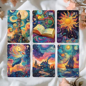 Jeu de cartes Aura Lenormand galactique, jeu Oracle, 36 cartes, tarot divinatoire, petit lenormand, cadeau spirituel
