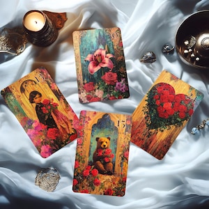 Lenormand Deck, Oracle Cards, 36 Lenormand Cards, Divination Deck, Full Lenormand Deck, Petit Lenormand, Rococo Rose Lenormand Deck