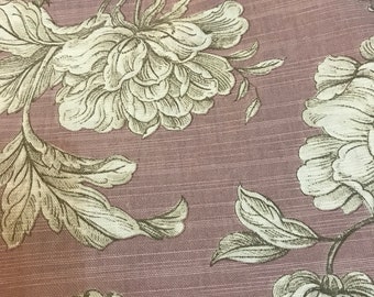 Dusky Pink Cotton Fabric - Floral - Curtains / Blinds - by Metre