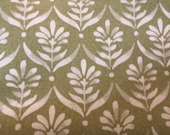 Iris Meadow Olive Fabric - Cotton - Soft Furnishing -