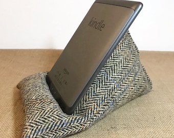 Harris Tweed Travel Pillow - Kindle - Mobile  - Mini Ipad - Tablet Pillow