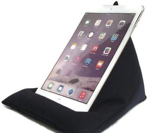 Ipad Pillow - Blue/Black Tablet Cushion - Book Stand