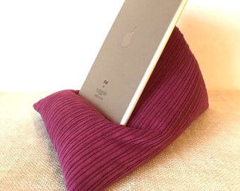 ipad Pillow, Kindle Tablet Cushion, Zoom Prop - Pink Corduroy