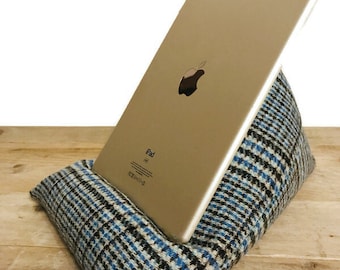 Ipad Pillow - 100% Wool - Kindle Cushion - Checked Wool