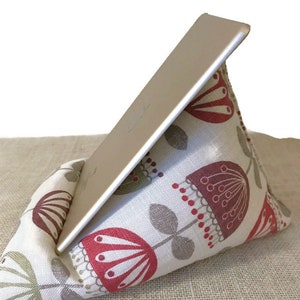 Ipad Pillow - Kindle Rest - Ereader Tablet Prop - Bean Bag Cushion Linen