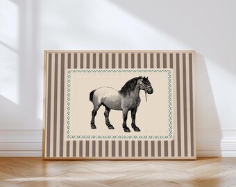 Vintage Pferde Digitale Wand Kunst Druck, Pferd Poster, Dekor für Haus