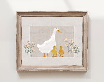 Duck Digital Print - Nursery Decor, Animal Lover Printable, Fun Duck Themed Home