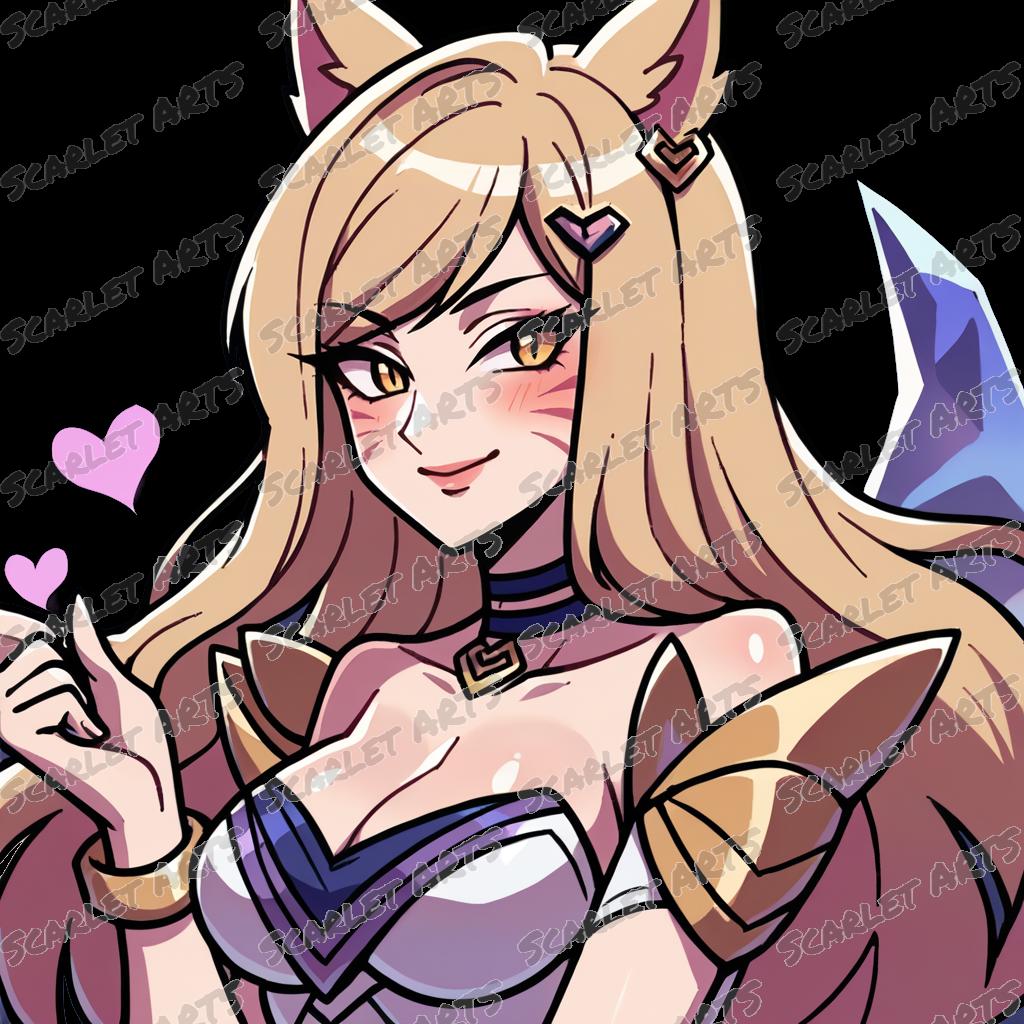 Ahri (KDA) League of Legends Emotes / Stickers - Anime Chibi Style ...