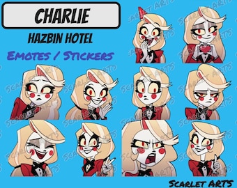 Charlie Hazbin Hotel Emotes / Stickers - Anime Chibi style - Twitch, Youtube, Discord emotes
