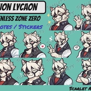 Emotes / Stickers Zenless Zone Zero Von Lycaon - Style Anime Chibi - Emotes Twitch, Youtube, Discord