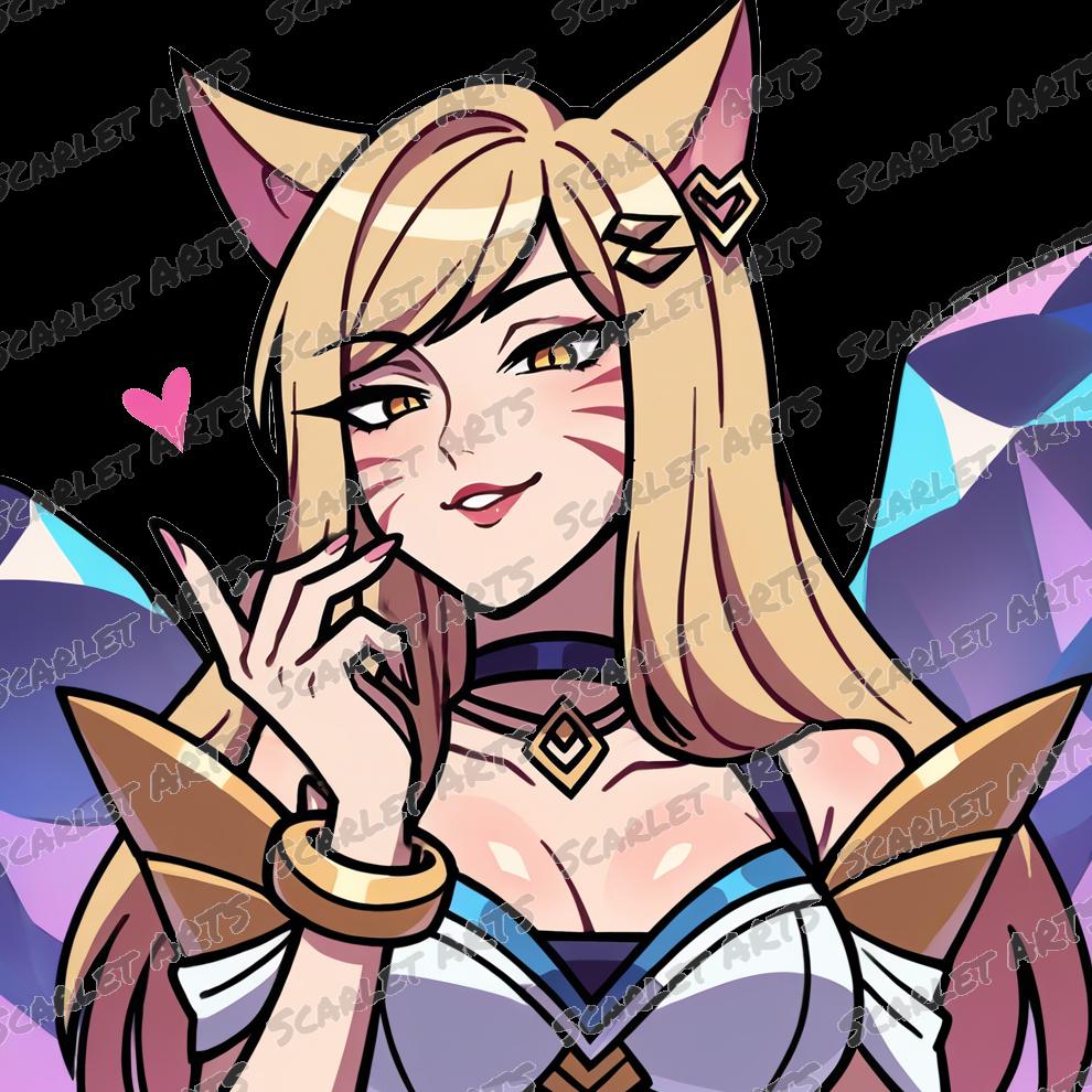 Ahri (KDA) League of Legends Emotes / Stickers - Anime Chibi Style ...