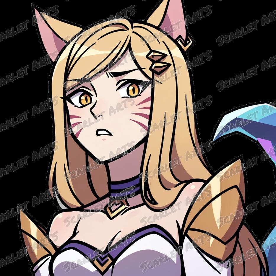 Ahri (KDA) League of Legends Emotes / Stickers - Anime Chibi Style ...