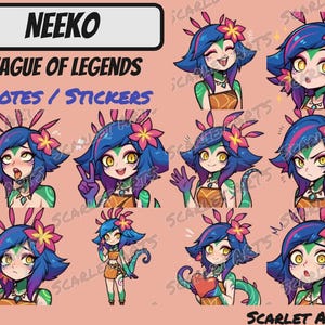 Neeko League of Legends Emotes / Stickers - Anime Chibi style - Twitch, Youtube, Discord emotes