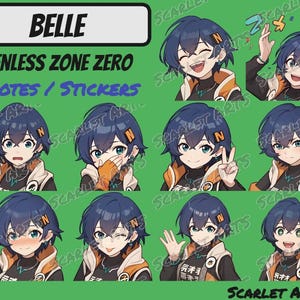 Emotes / Stickers Belle Zenless Zone Zero - Style Anime Chibi - Emotes Twitch, Youtube, Discord