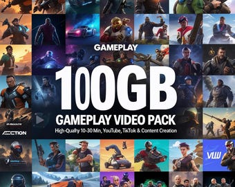 100GB Pro Gameplay Video Pack: Content Creator Clips