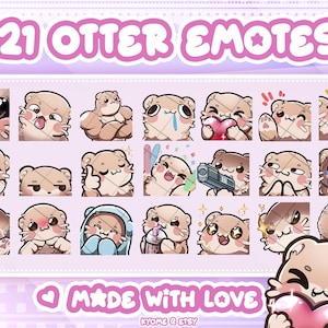 21 Simple Otter Emotes to create an eyecatching stream or discord, cute, kawaii