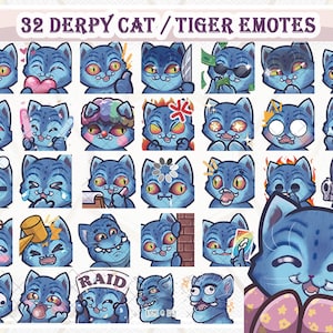32 Derpy Cat / Tiger-inspirerade emotes baserade på Kpop Demon Hunters-serien för att skapa en rolig stream och Discord