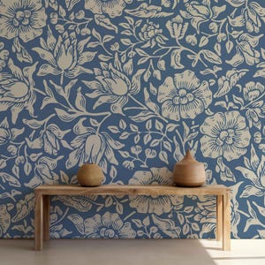 William Morris Peel and Stick Wallpaper: Moody Victorian Floral Wall Mural