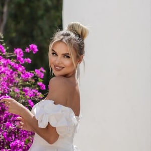 Short Wedding Dress, Summer Wedding Dress, White Short Wedding Gown - Fairy Bridal Dress - Custom Size