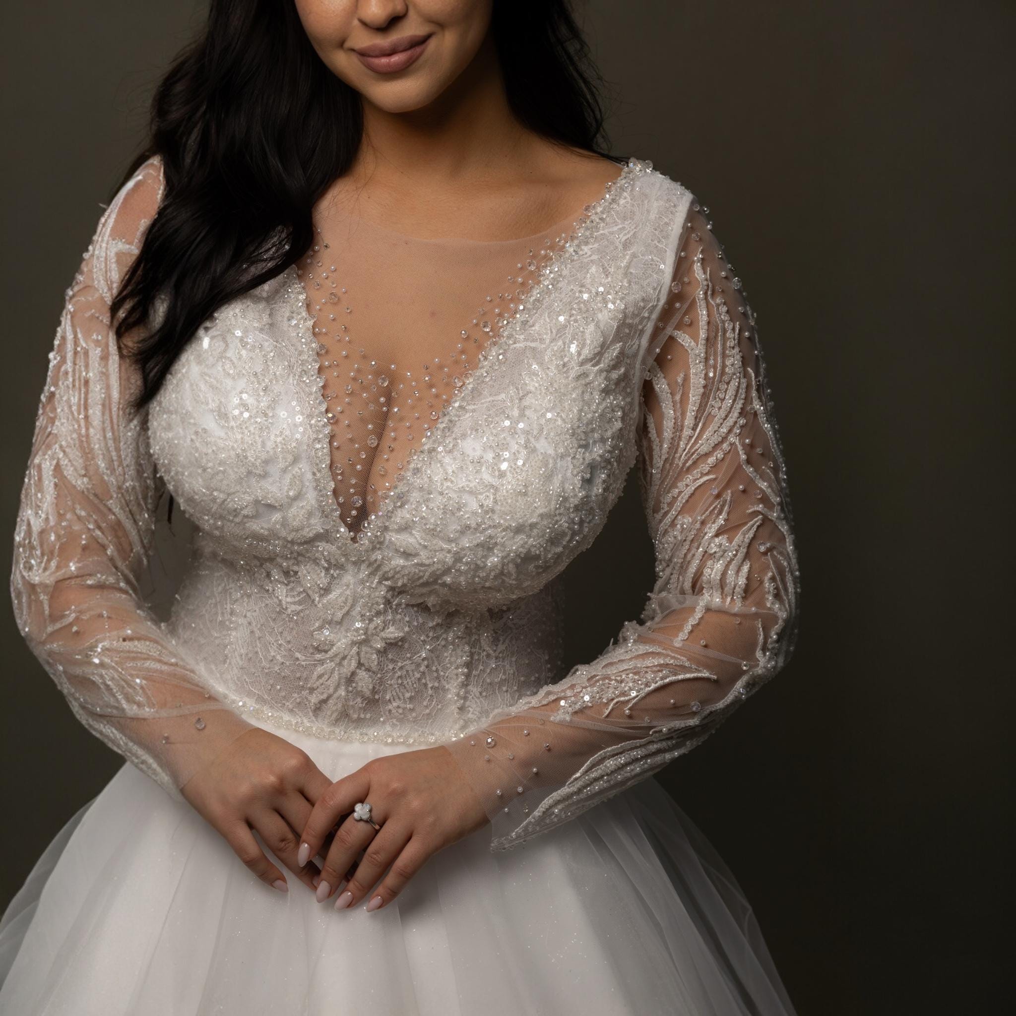 Plus Size Beaded Wedding Gown - Etsy
