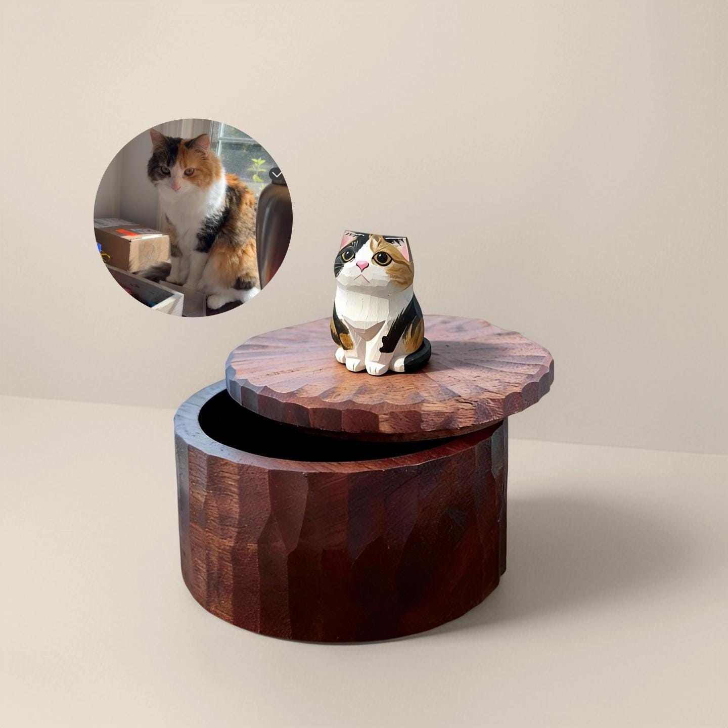 Hand Painted Wooden Box Cat - Etsy