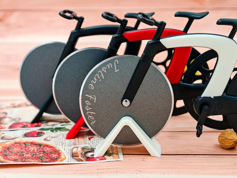 Cortador de pizza con forma de bicicleta creativa imagen 9