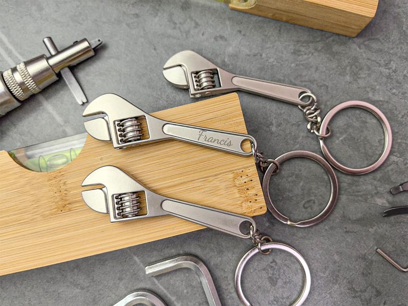 Customizable Engraved Wrench Keychain - Etsy