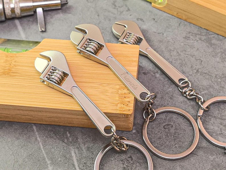 Customizable Engraved Wrench Keychain - Etsy