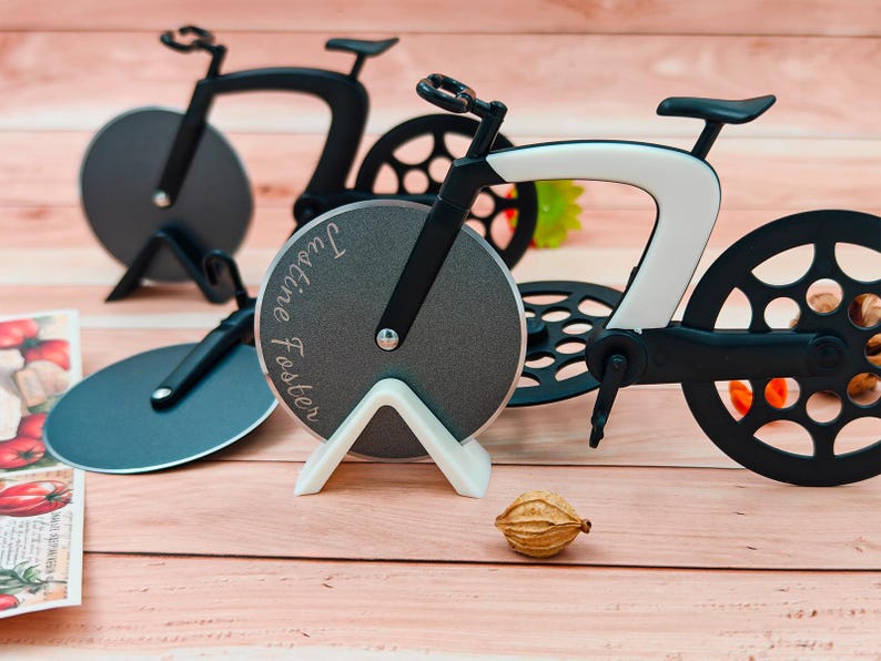 Cortador de pizza con forma de bicicleta creativa imagen 11