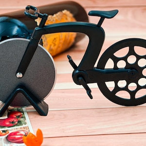 Cortador de pizza con forma de bicicleta creativa Black