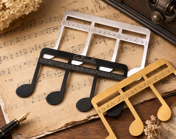 Personalized Music Page Holder: Stainless Steel Musician Gift