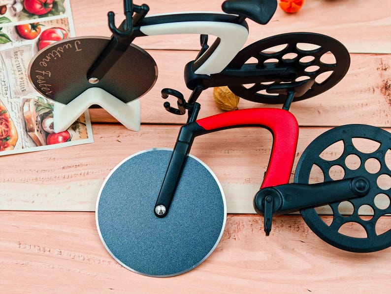 Cortador de pizza con forma de bicicleta creativa imagen 8