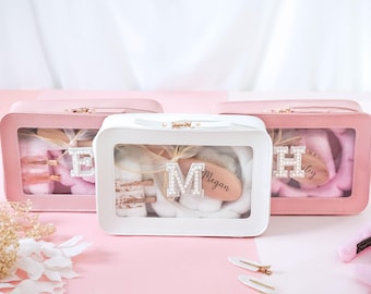 Personalized Care Package with Makeup Bag,Bachelorette Party Gift Bag,Party Favor for Teen Girl Slumber Party,Pamper Spa Gift for Mom